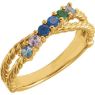 Picture of Gold 1 to 6 Round Stones Mother's Ring