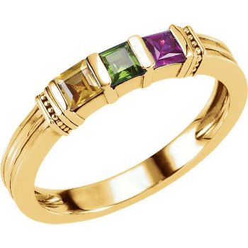 Picture of 1 to 3 Princess-Cut Stones Mother's Ring