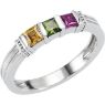 Picture of 1 to 3 Princess-Cut Stones Mother's Ring