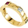 Picture of Gold 1 to 5 Square Stones Mother's Ring