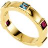 Picture of Gold 1 to 5 Square Stones Mother's Ring