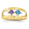 Picture of 14K Gold 1 to 4 Square Stones Mother's Ring