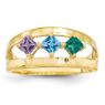 Picture of 14K Gold 1 to 4 Square Stones Mother's Ring