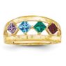 Picture of 14K Gold 1 to 4 Square Stones Mother's Ring