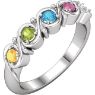 Picture of Silver 1 to 5 Round Stones Mother's Ring