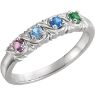 Picture of Silver 1 to 6 Round Stones Mother's Ring