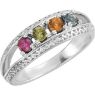 Picture of Silver 1 to 5 Round Stones Mother's Ring