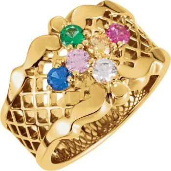 Picture of Gold 1 to 7 Round Stone Mother's Ring