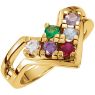 Picture of Gold 1 to 7 Round Stones Mother's Ring