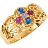 Picture of Gold 1 to 7 Round Stones Mother's Ring