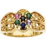 Picture of Gold 1 to 7 Round Stones Mother's Ring