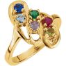 Picture of Gold 1 to 7 Round Stones Mother's Ring