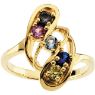 Picture of Gold 1 to 7 Round Stones Mother's Ring