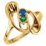 Picture of Gold 1 to 7 Round Stones Mother's Ring