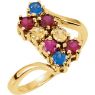 Picture of Gold 1 to 8 Round Stones Mother's Ring