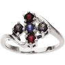 Picture of Silver 1 to 8 Round Stones Mother's Ring