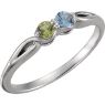 Picture of Silver 1 to 5 Round Stones Mother's Ring