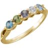 Picture of 10K or 14K Gold 1 to 5 Round Stones Mother's Ring