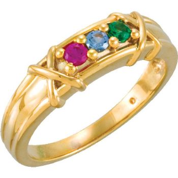 Picture of Gold 1 to 5 Round Stones Mother's Ring