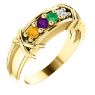 Picture of Gold 1 to 5 Round Stones Mother's Ring