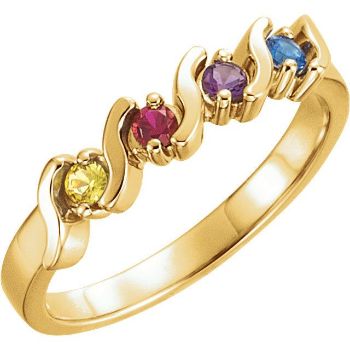 Picture of Gold 1 to 5 Round Stone Mother's Ring