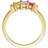Picture of Gold 1 to 5 Square Stones Mother's Ring