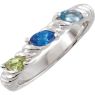 Picture of Silver 1 to 3 Marquise Stones Mother's Ring