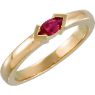 Picture of Gold 1 Marquise Stone Mother's Stackable Ring