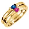 Picture of Gold 1 Oval Stone Stackable Mother's Ring