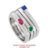 Picture of Silver 1 Square Stone Stackable Mother's Ring