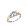 Picture of 14K and Silver 2 Oval Stones Mother's Ring