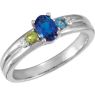 Picture of Silver 3 Birthstones Mother's Ring