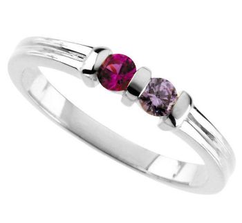 Picture of Silver 1 to 3 Round Stones Mother's Ring