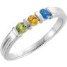 Picture of Silver 1 to 4 Round Stones Mother's Ring