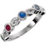 Picture of Silver 5 Stones Stackable Mother's Ring