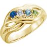 Picture of Gold 1 to 5 Round Stones Mother's Ring