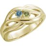 Picture of Gold 1 to 5 Round Stones Mother's Ring