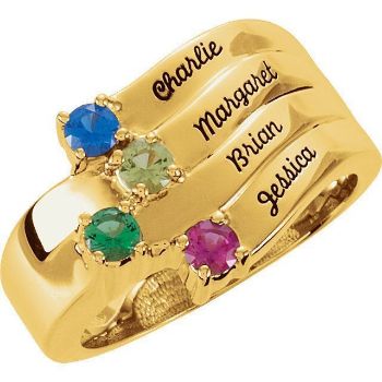 Picture of Gold 1 to 4 Stones/Names Engravable Mother Ring