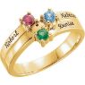 yellow mother family name engraved ring 3 stones