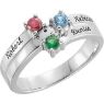 white mother family name engraved ring 3 stones