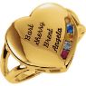 heart engraved moms ring 4 stones