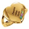 heart engraved moms ring 3 stones