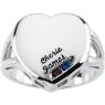 heart engraved moms ring 2 stones white