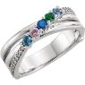 Picture of Silver 4 to 6 Round Stones Mother's Ring