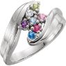 Picture of Silver 1 to 7 Round Stones Mother's Ring