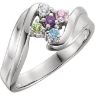 Picture of Silver 1 to 7 Round Stones Mother's Ring