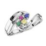 Picture of Silver 1 to 7 Round Stones Mother's Ring