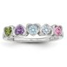 Picture of Silver 2 to 6 Round Stones Mother's Ring