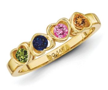 Picture of 14K Gold 2 to 6 Round Stones Mother's Ring