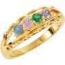 Picture of Gold 1 to 5 Round Stones Mother's Ring